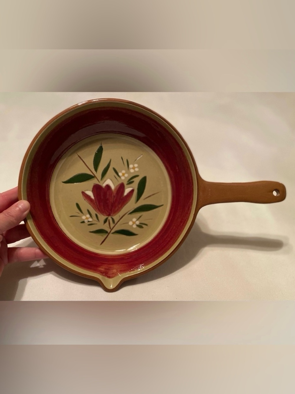 Stangl Pottery 'Magnolia' Open Skillet Mid Century Modern